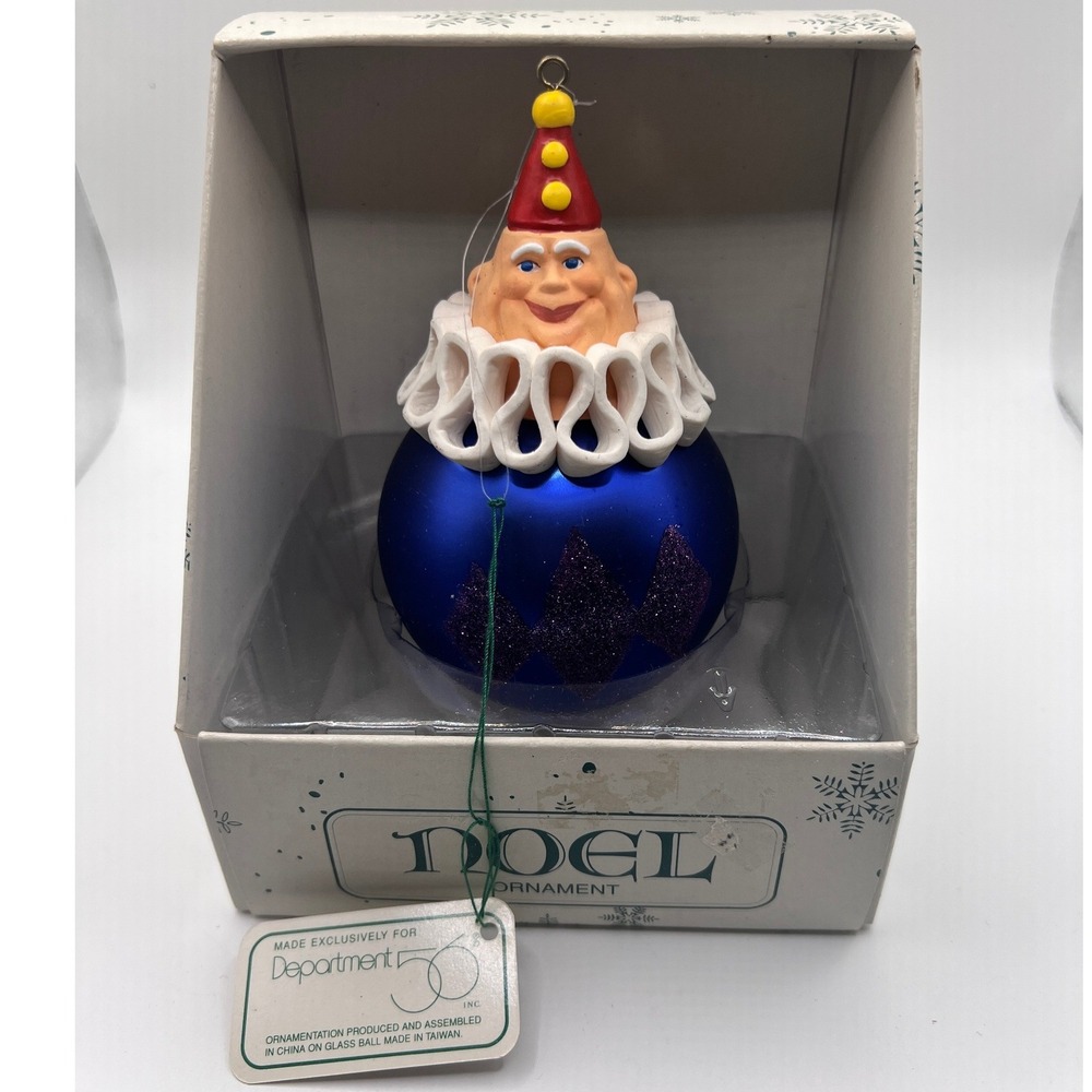 Department 56 Noel Clown Ornament 5in Blue Purple Excellent Vintage 1836-8
